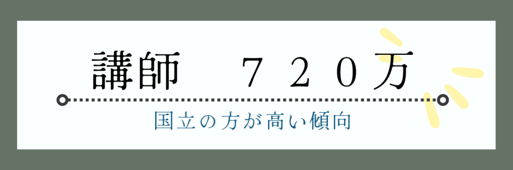 講師の平均年収は７２０万