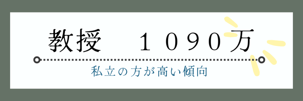教授の平均年収は１０９０万