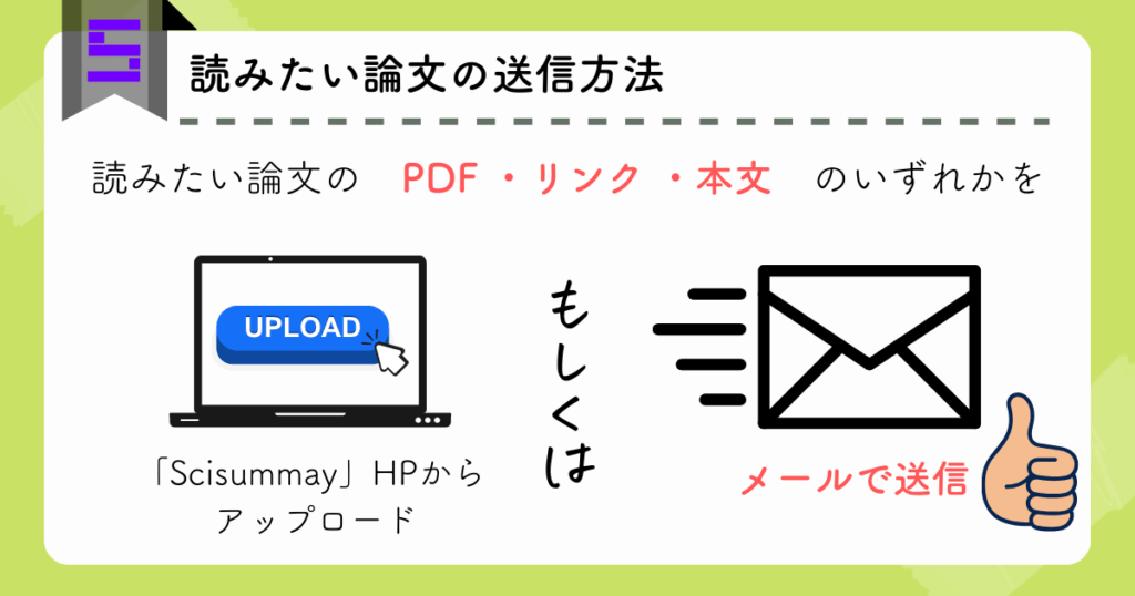 Scisummaryで読みたい論文の送信方法