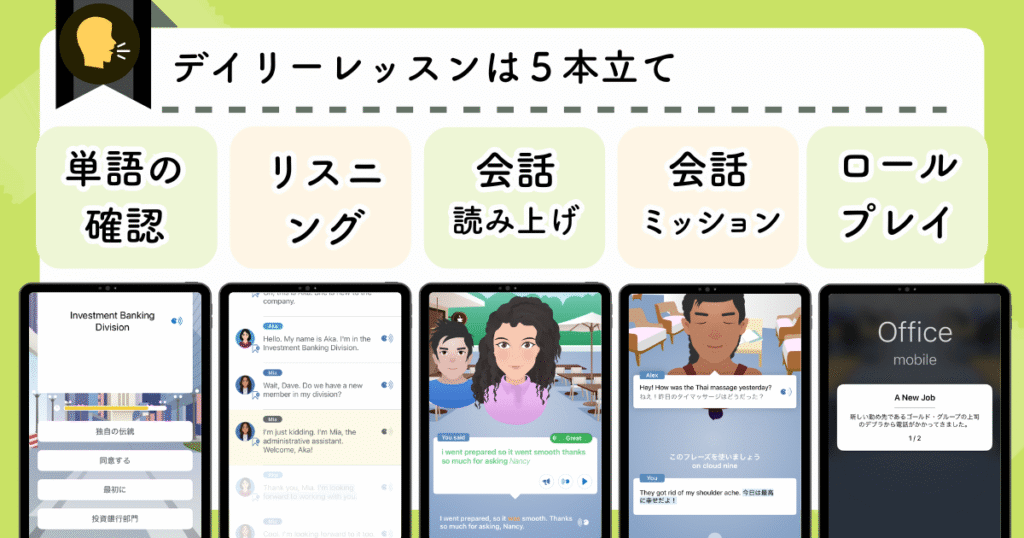 スピークバディ:デイリーレッスンは5本立て