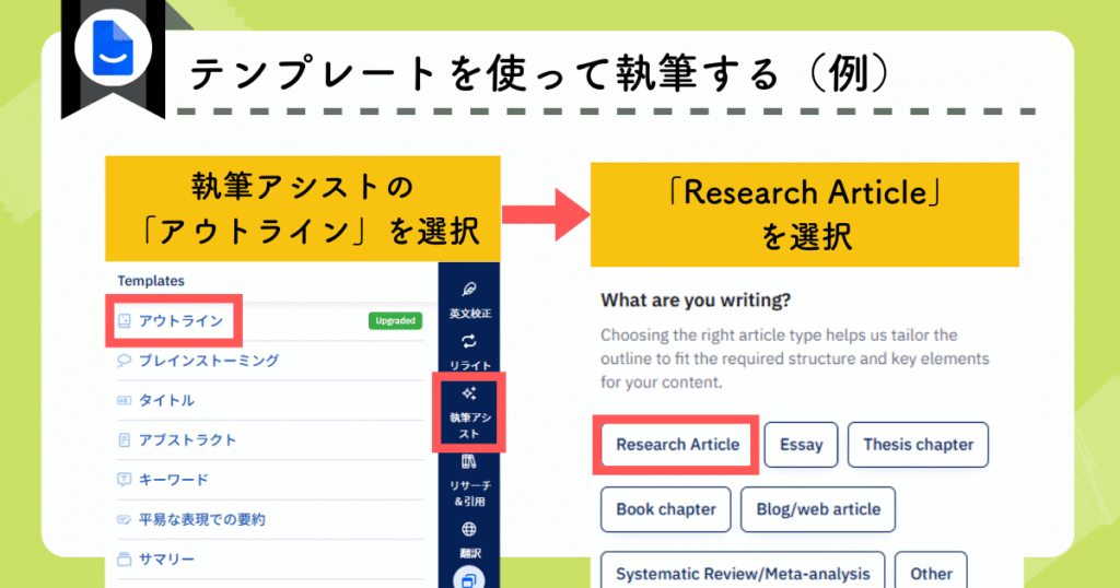 テンプレートを使って論文を執筆する