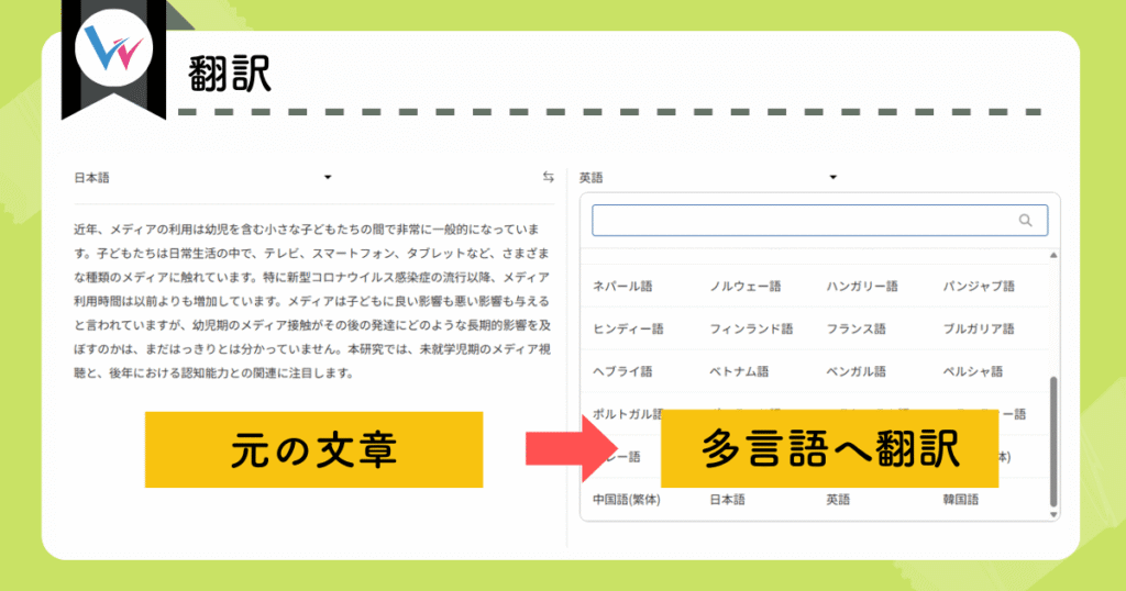 Wordvice AIで翻訳(実際の図)