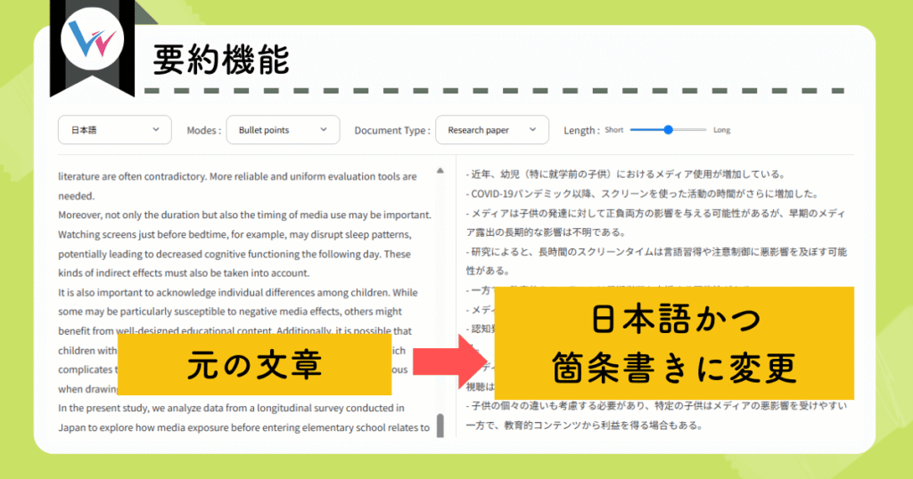 Wordvice AIで要約(実際の図)