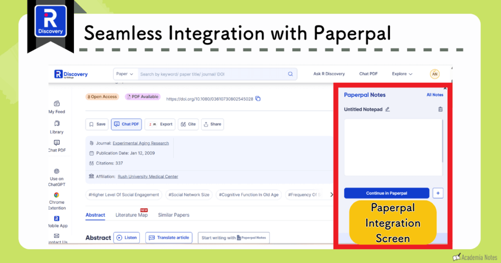 R Discovery는 즉각적인 메모 작성 및 초안 작성 지원을 위해 Paperpal을 통합합니다.