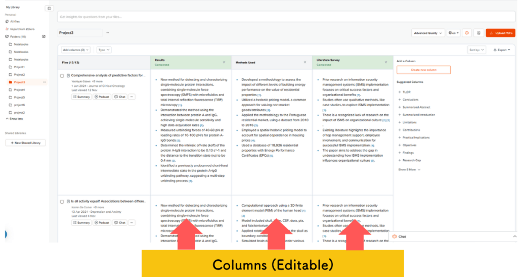 SciSpace 图书馆的屏幕截图