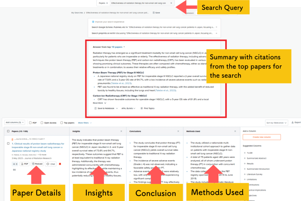 Screenshot of SciSpace’s literature search