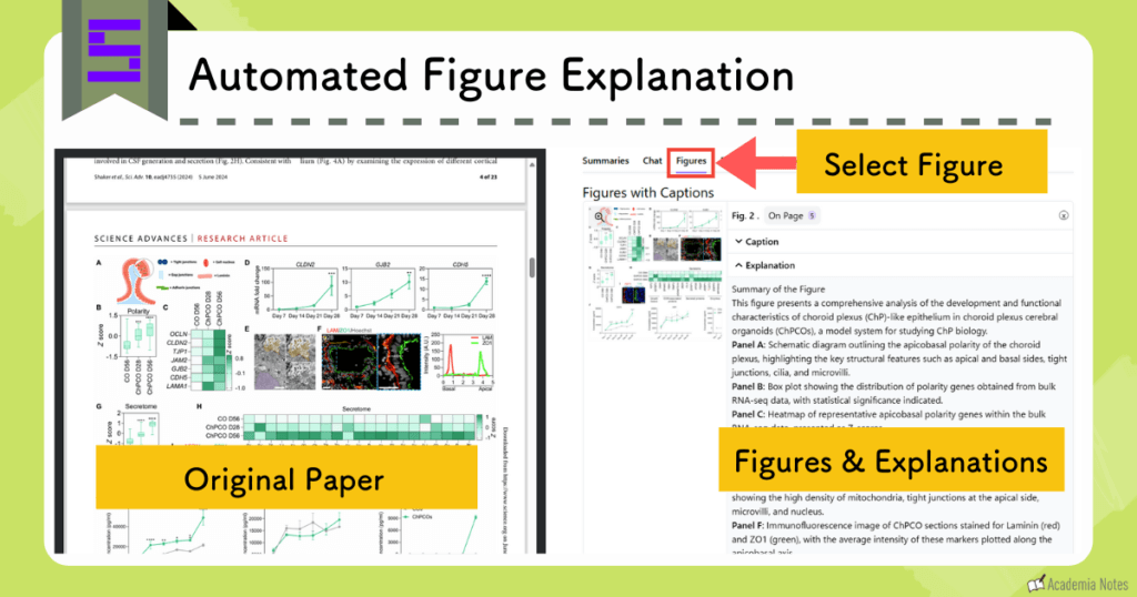 Scisummary는 연구 논문의 특정 그림에 대한 상세한 자동 설명 및 요약을 생성합니다.