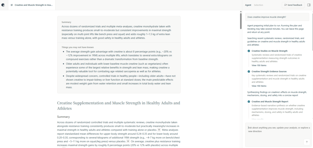 Elicit’s “Explore topics” screenshot