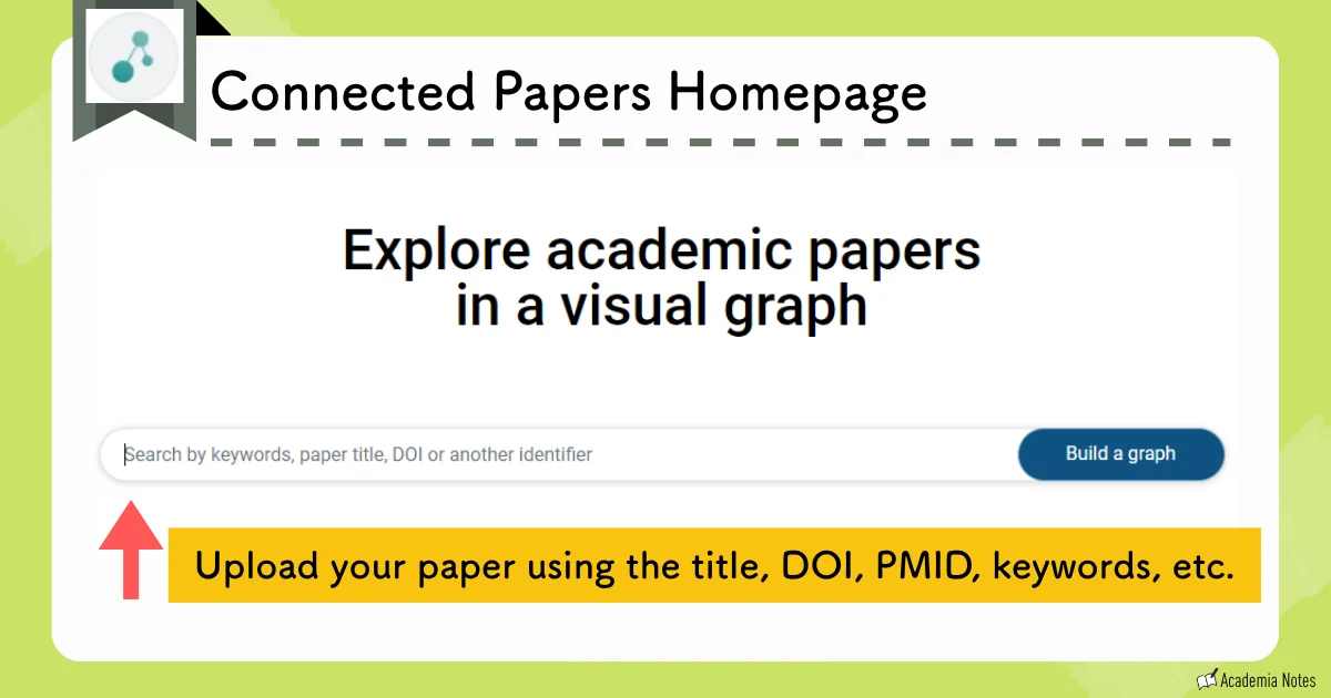 Connected Papers Homepage Interface