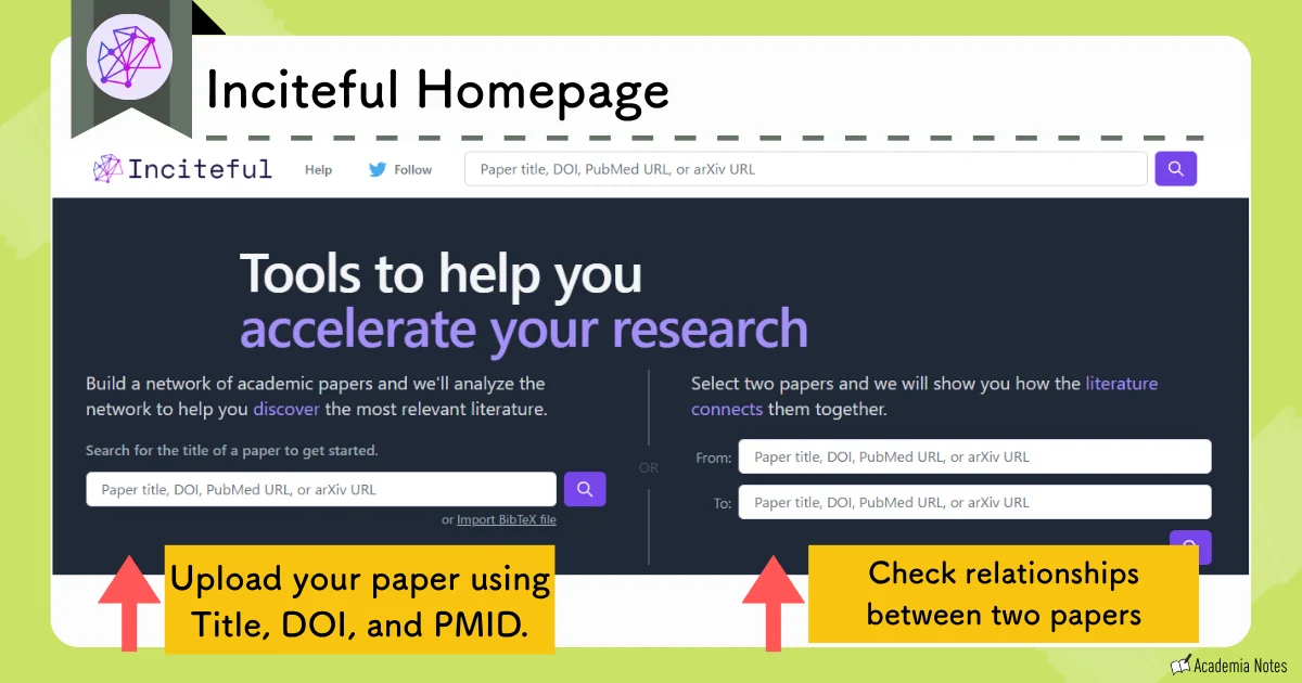 Inciteful Homepage search interface