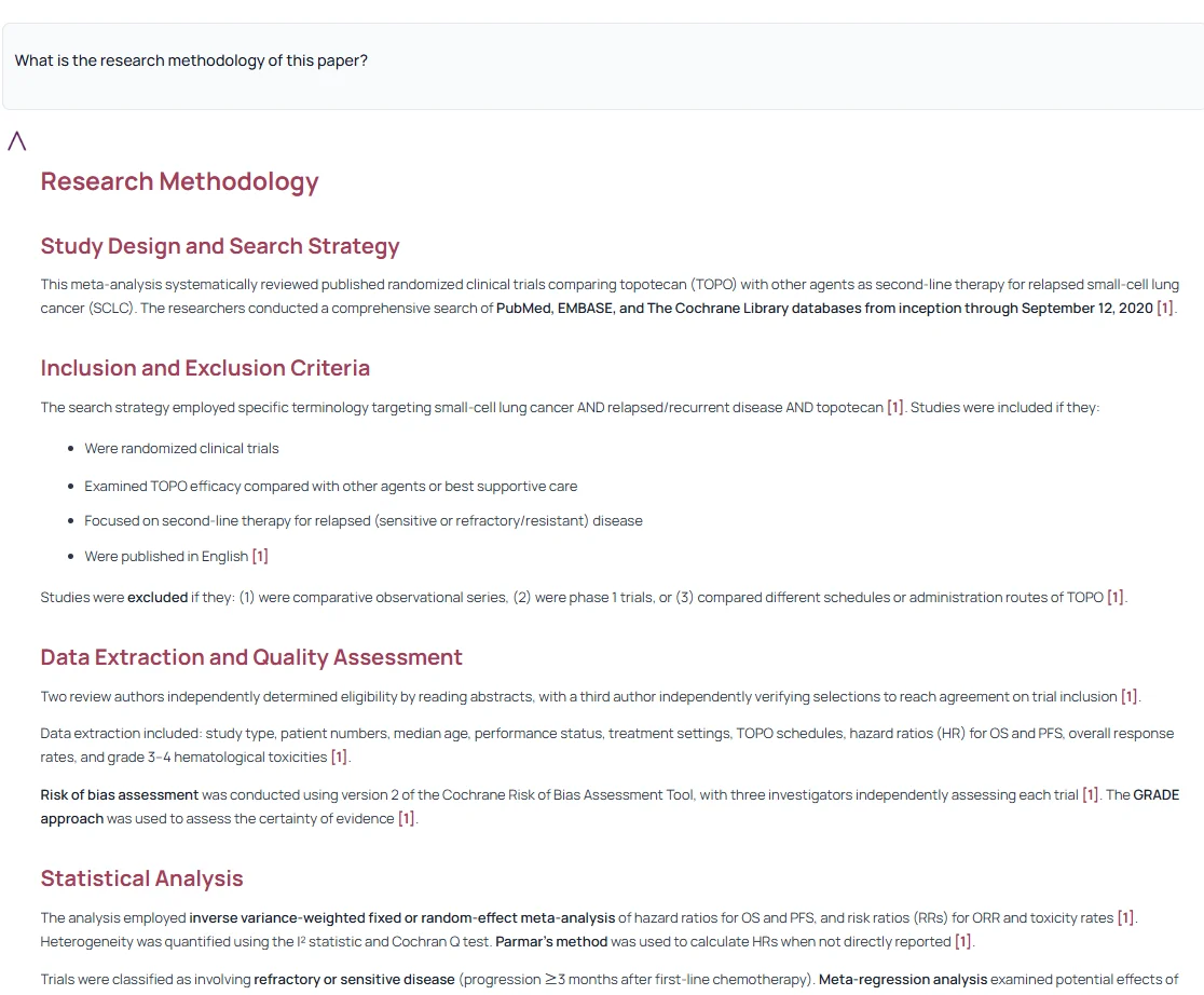 AnswerThis answer summary screen displaying research methodology details