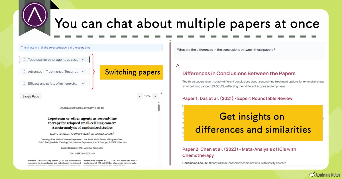 AnswerThis multi-paper comparison screen