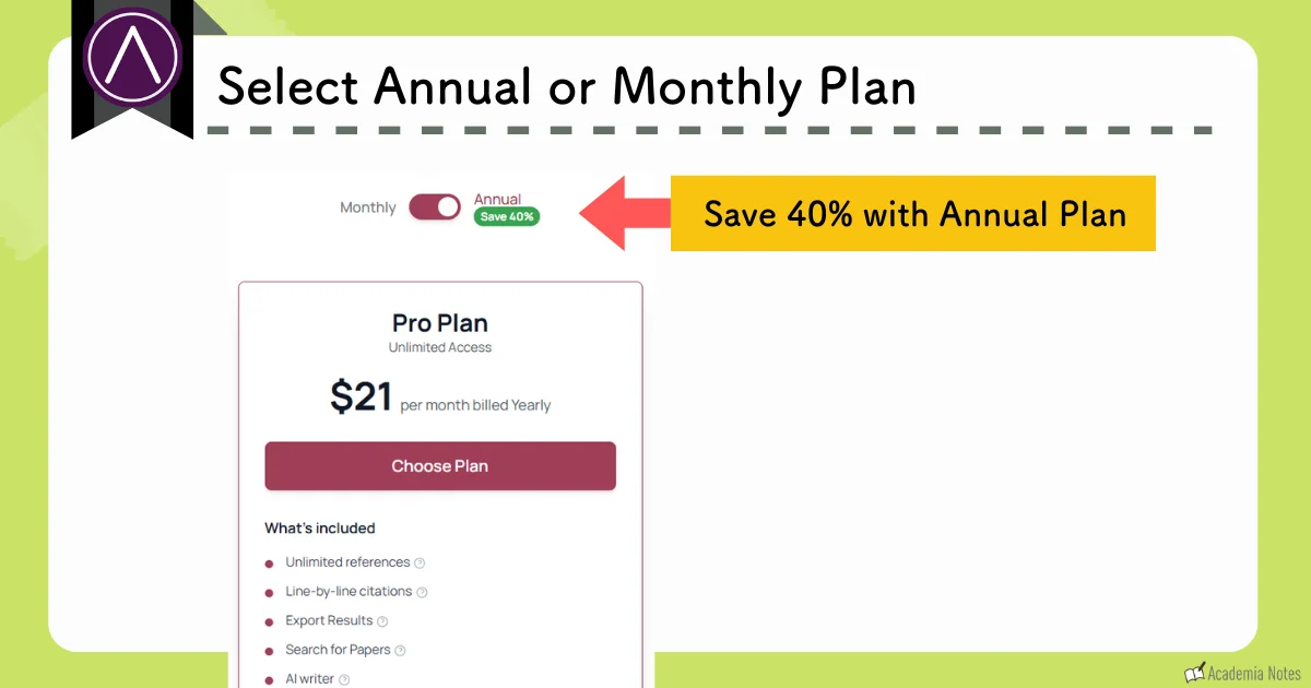 AnswerThis pricing plan selection screen