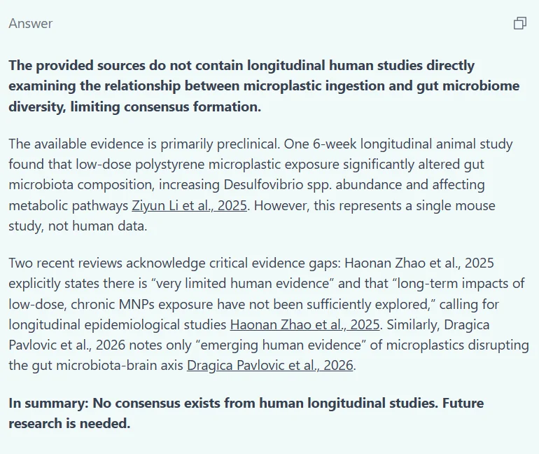 Elicit answer summary screen