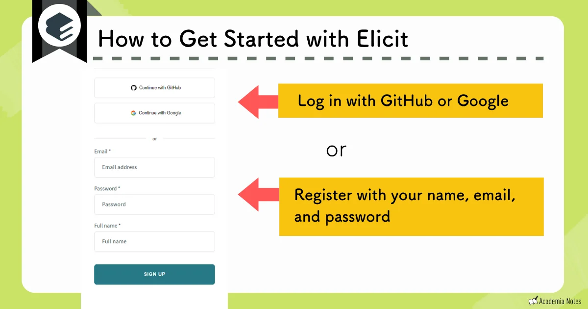 Elicit login and registration screen