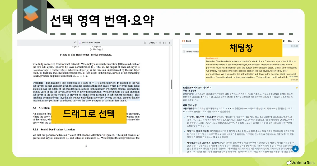 SciSpace에서 논문 내용을 번역하고 요약하는 화면