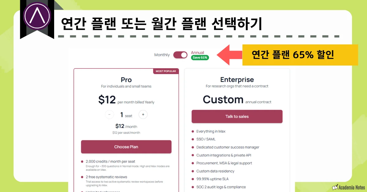 AnswerThis에서 요금제를 선택할 수 있는 화면