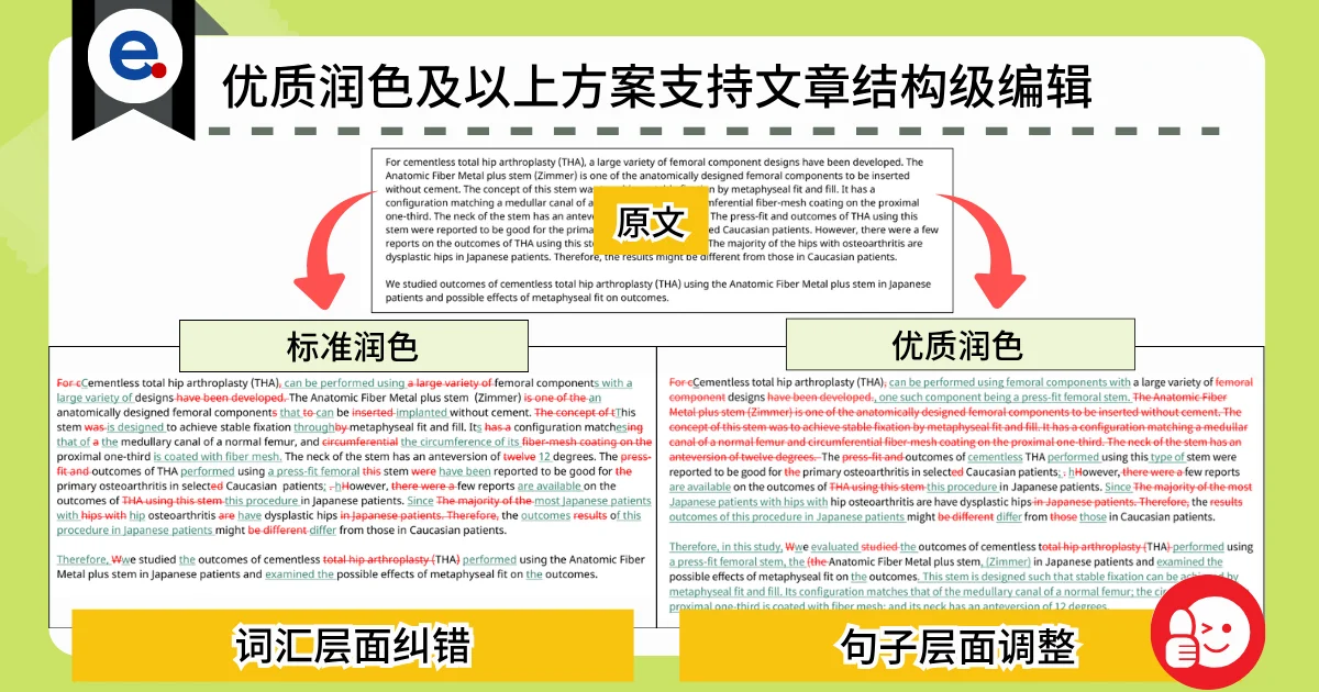 editage的学术文献润色编辑界面