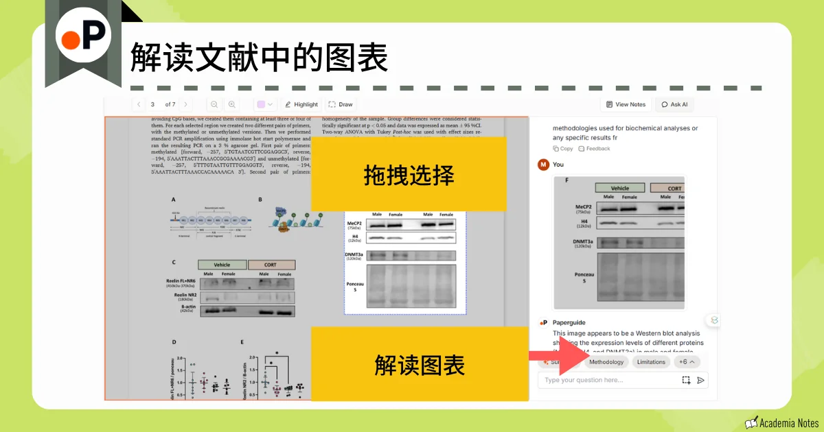 Paperguide 的文献图表解读界面